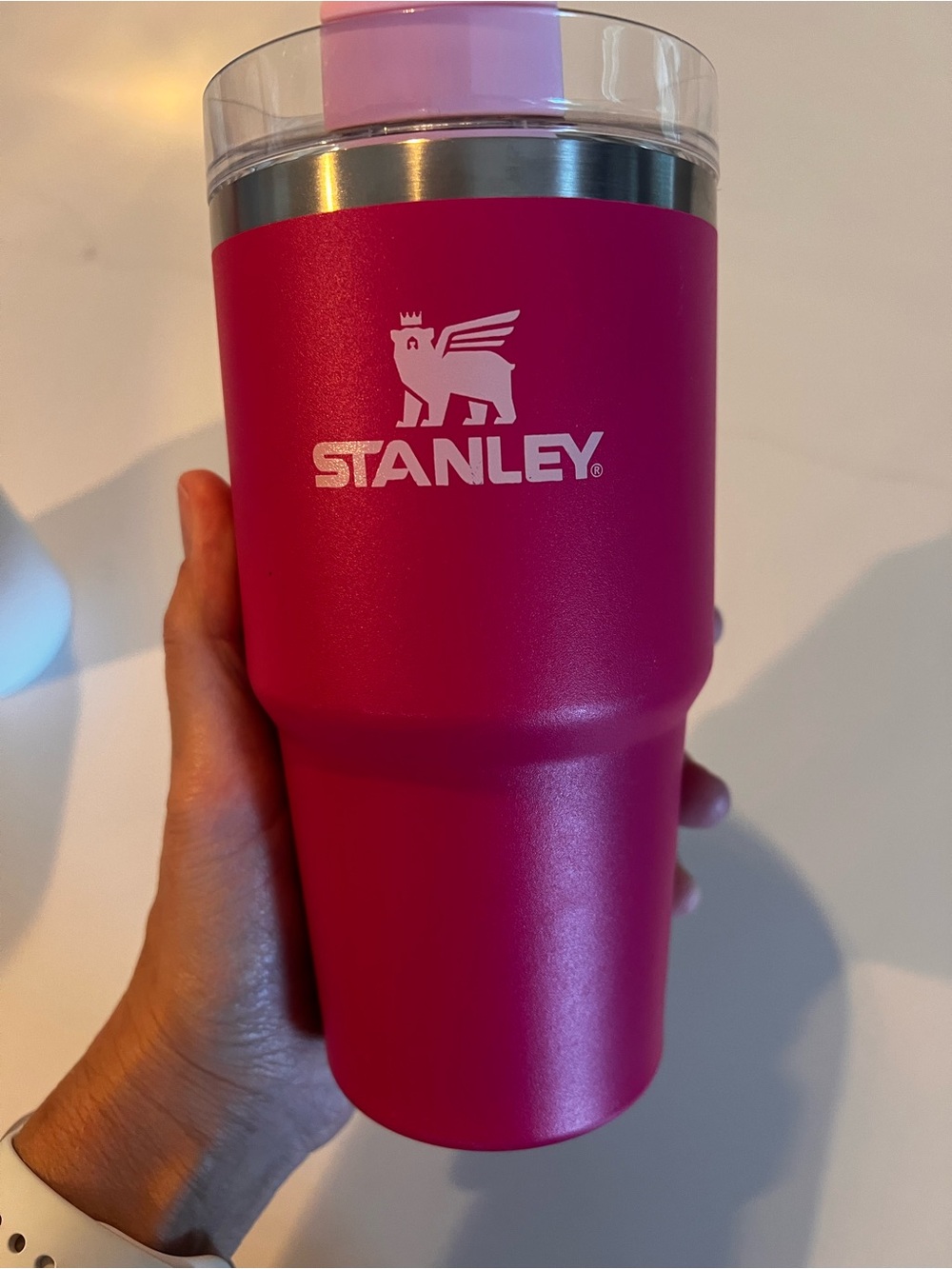 Stanley White Tumbler with Red Accent - Picture 9 of 16